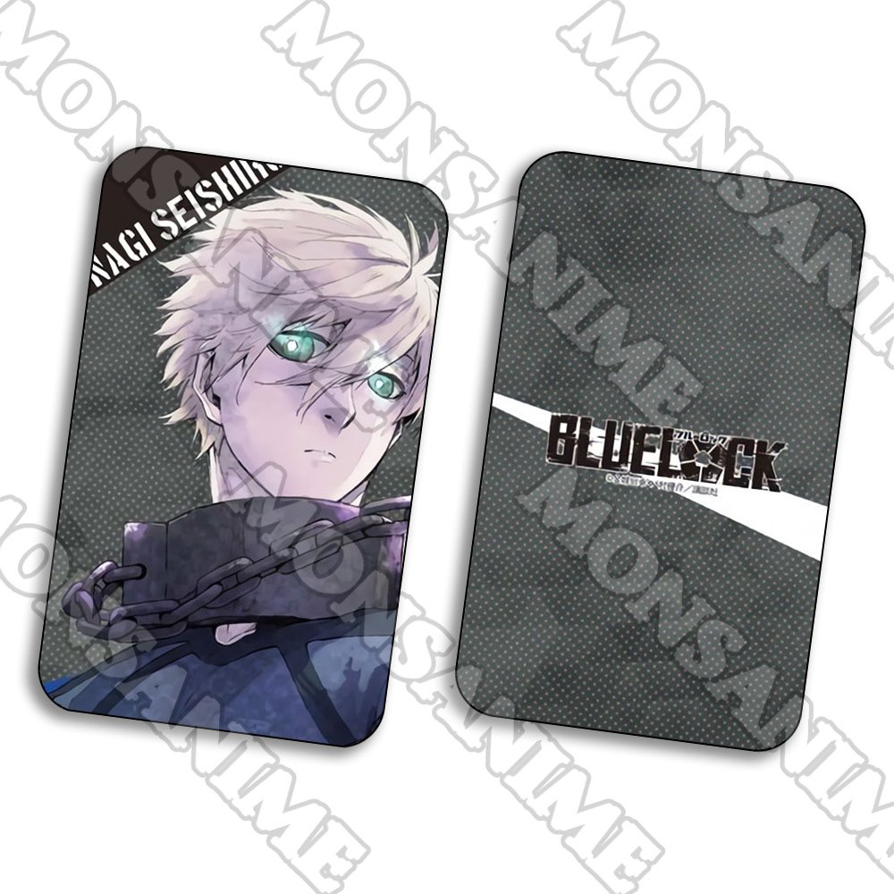 Ảnh card bo góc in hình BLUE LOCK Tiền đạo số 1 thẻ bo viền 5*8cm anime chibi sưu tầm