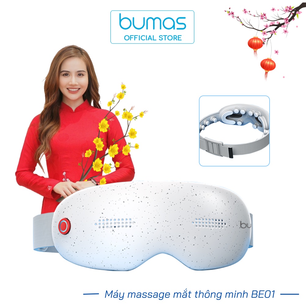 Máy Massage Mắt Thông Minh BUMAS BE01 - Máy Massage Đầu Kết Nối Bluetooth Nghe Nhạc Thư Giãn
