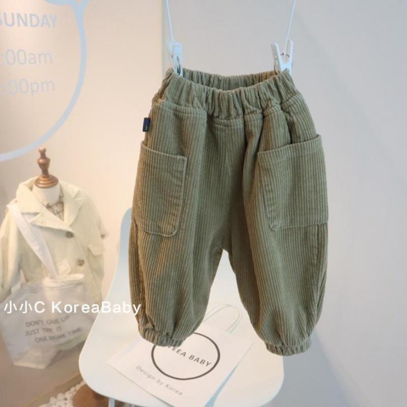 Quần Dài Vải Nhung Phối Lông Cừu Phong Cách Hàn Quốc Thời Trang Xuân Thu Mới Cho Bé Trai Và Gái