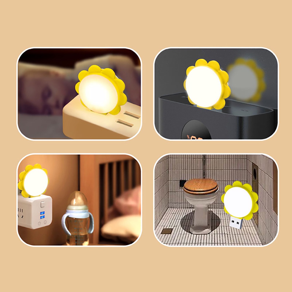 Đèn LED Đọc Sách Bảo Vệ Mắt Hình Hoa Hướng Dương Tiết Kiệm Năng Lượng Sạc USB