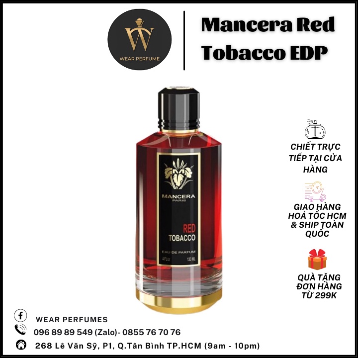 Nước hoa Mancera Red Tobacco EDP - Phong cách Sành điệu, Thu hút, Tinh tế - Fullsize và Chiết