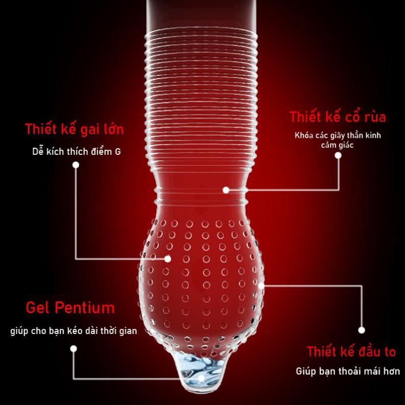 Bao cao su Gai OLO 001 Ấn Độ Hồng, bcs 0.01mm gân gai siêu mỏng kéo dài thời gian quan hệ