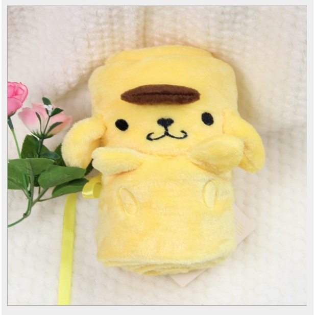 Chăn Lông Tuyết Hình Thú Mềm Mịn Nhiều Hình Dễ thương Cho Bé,Mền Gấp Gọn kích thước 100cm x 80cm thích hợp đi du lịch