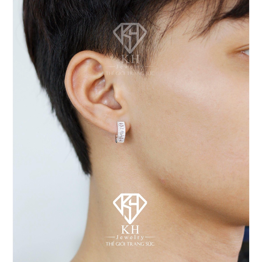 Khuyên tai B.a.d.g.e.t Trắng KHJER05