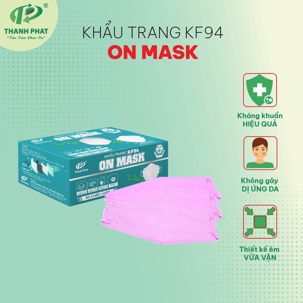 Khẩu Trang HELLO MASK KF94 On Mask THANH PHAT Thông Thoáng Không Gây Bí Thở 50 Cái