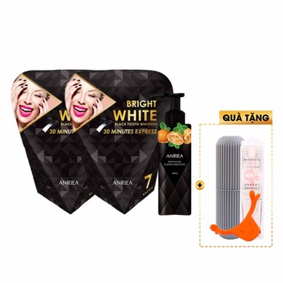 [COMBO MIẾNG DÁN TRẮNG RĂNG ANRIEA] Liệu Trình 14 Ngày + Kem Đánh Răng Cam TẶNG 1 Bàn Chải + 1 Hộp Đựng + 1 Smile Maker