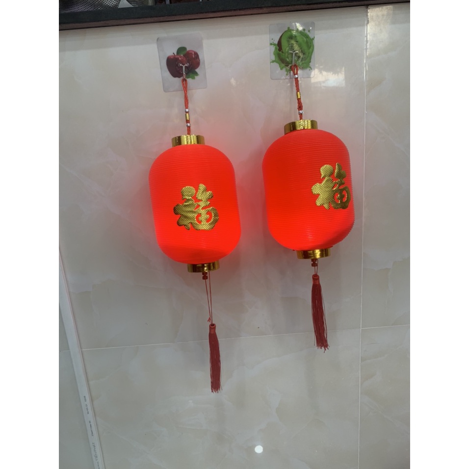 1 Cặp đèn lồng đỏ kèm đèn trang trí dịp tết nguyên đán, lễ hội