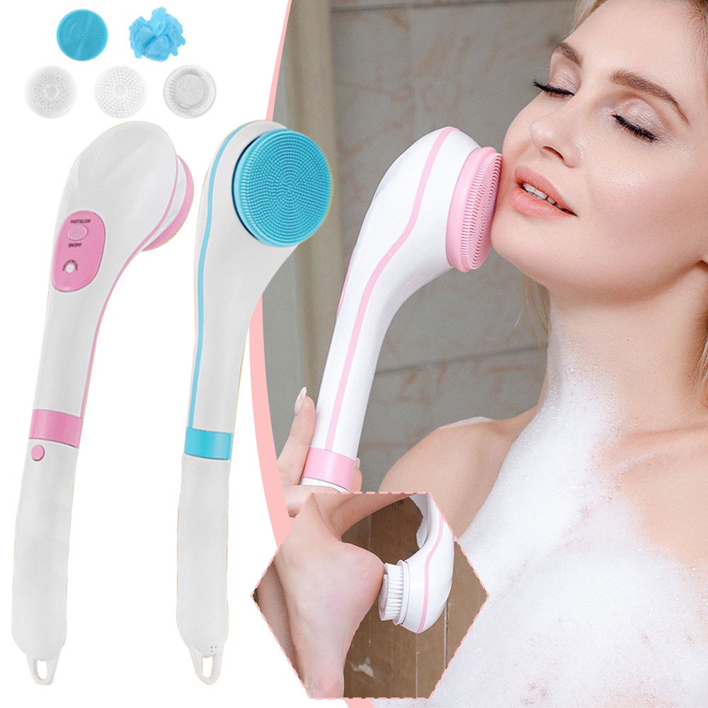 Bàn chải tắm điện, máy tắm điện cầm tay 5 cấp độ chống nước tốt sạc pin USB siêu khỏe