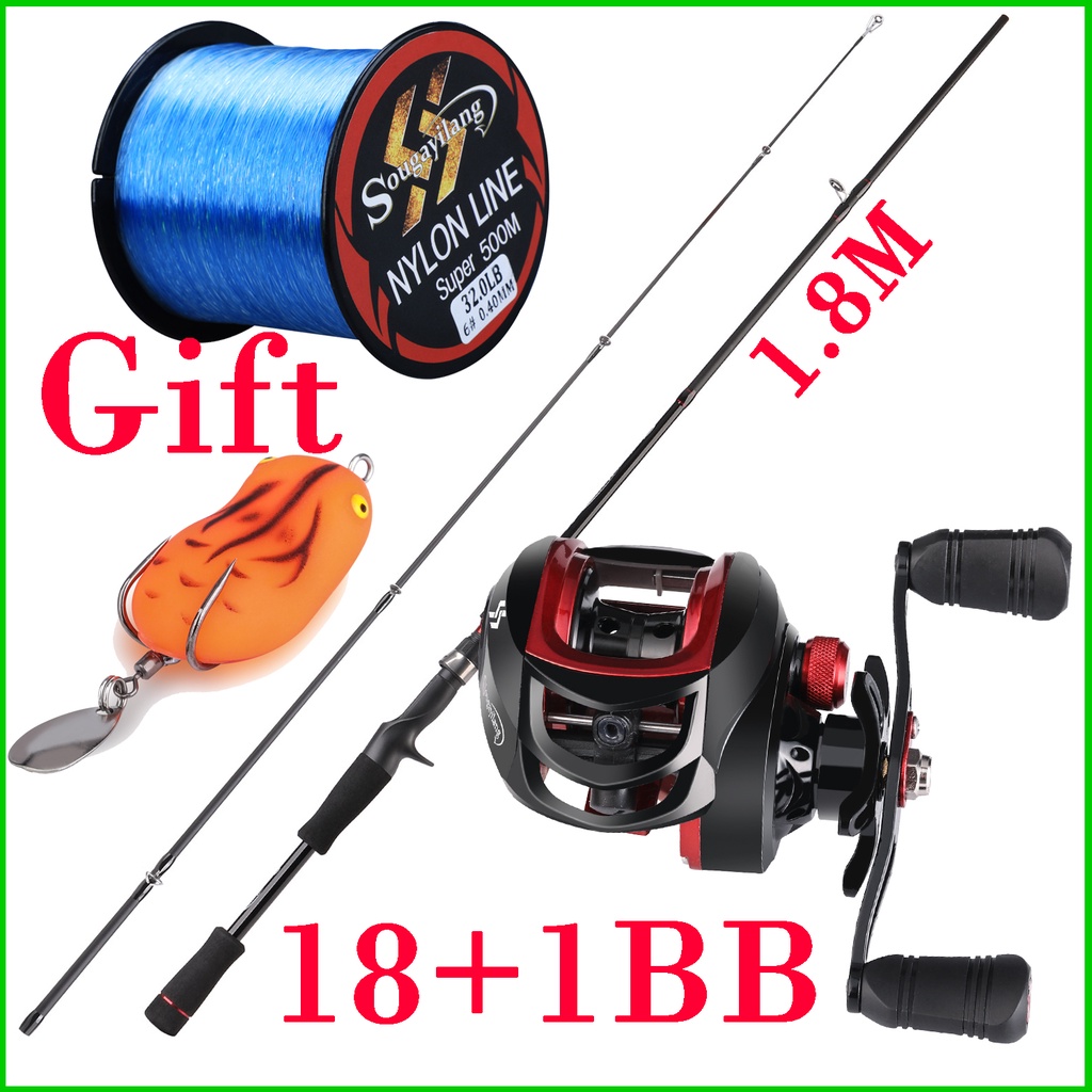 Bộ Cần Câu 1.8M Cần Câu Kích Thước M 4-21g Chất Liệu EVA Tay Cầm Pancing Reel 18 + 1bb Tỷ Lệ 7.2: 1 Bộ Câu Cá