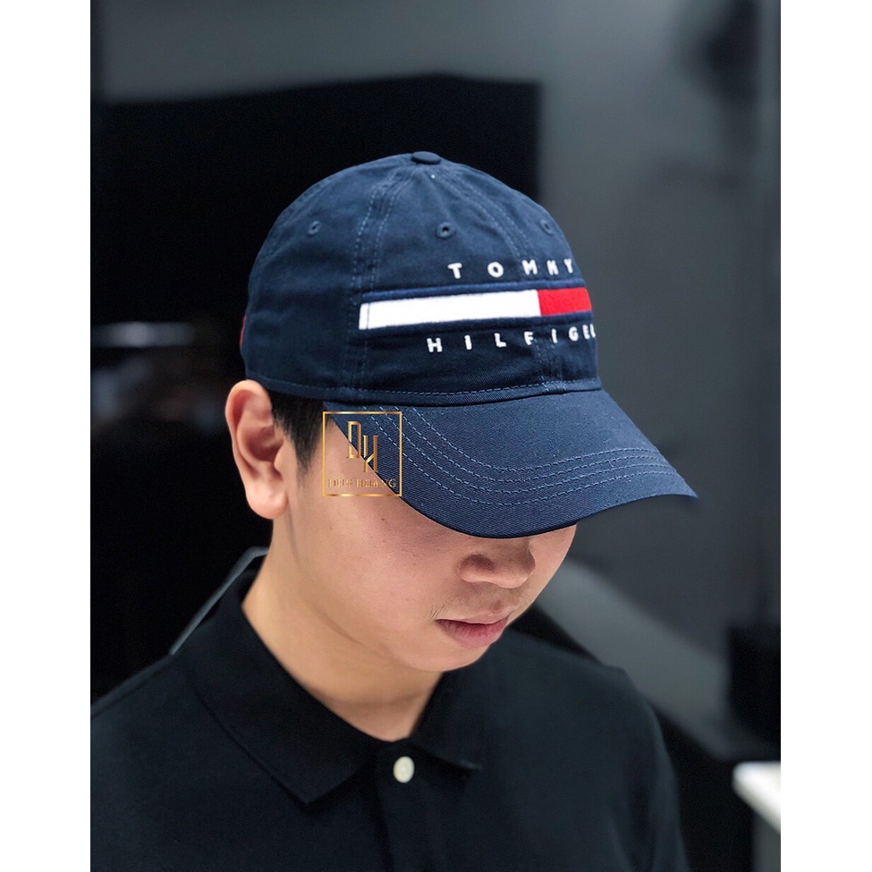 Nón lưỡi trai Tommy chất vải cotton mềm Hàn Quốc cao cấp, logo thêu. nón kết màu xanh unisex, đơn giản