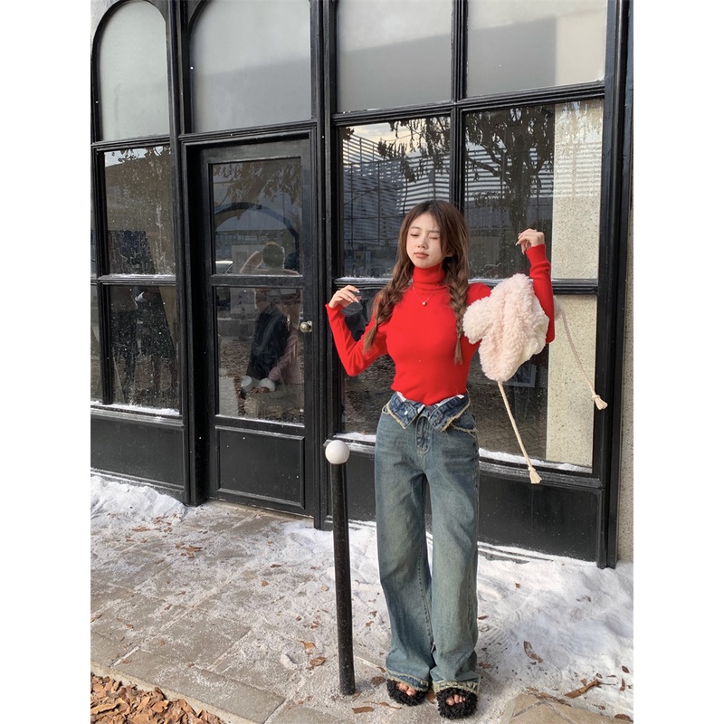 Áo Sweater Cổ Lọ Mềm Mại Dễ Phối Đồ Thời Trang Thu Đông Cho Nữ