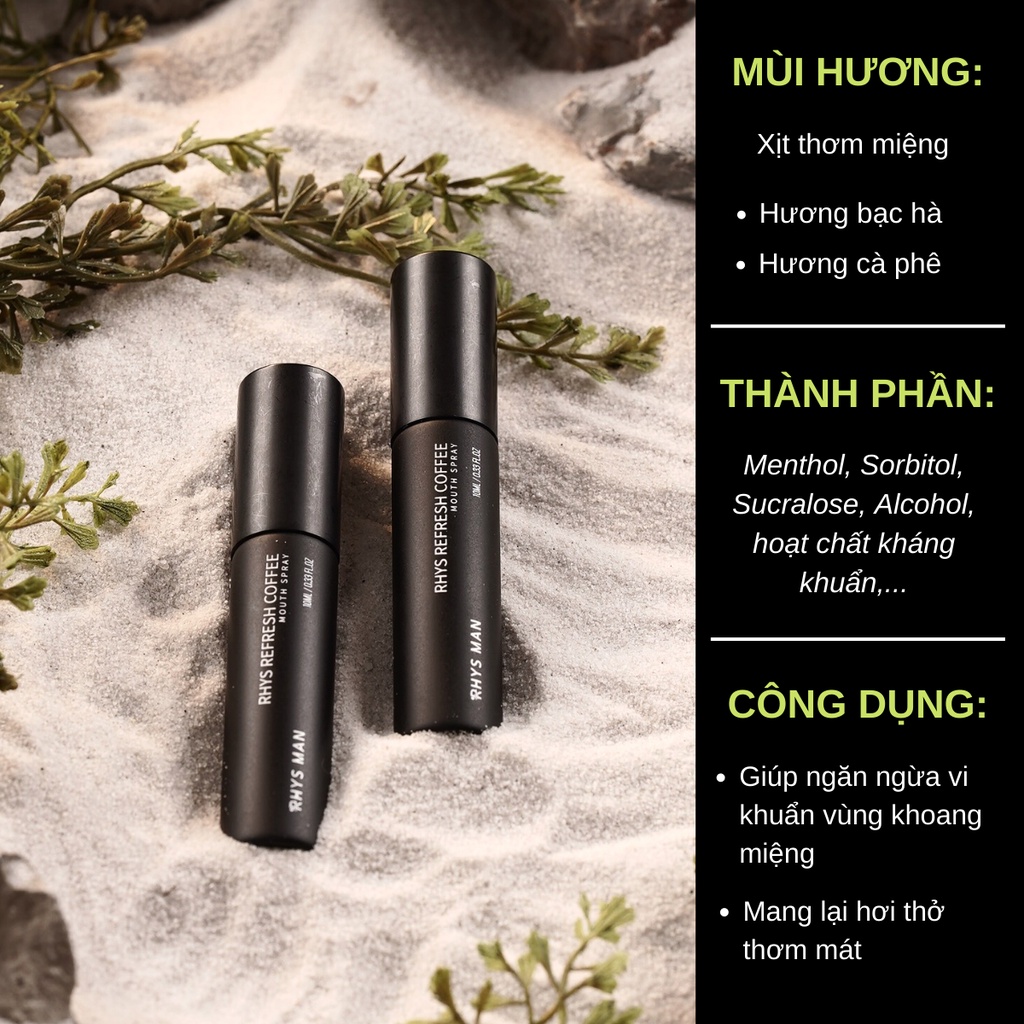 Quà tặng nam Sữa tắm gội 3 in 1 hương nước hoa & Sữa rửa mặt hương dừa 100ml & Xịt thơm miệng 10ml RHYS MAN