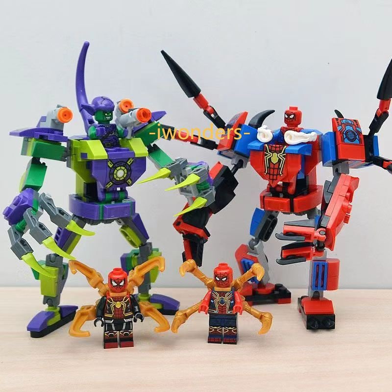 Đồ Chơi /Khối Lắp Ráp Nhân Vật Siêu Anh Hùng Báo Đen / Người Nhện / Bạch Tuộc / Người Sắt  Dùng Làm Quà Đồ Chơi Xếp Hình Kids education toys