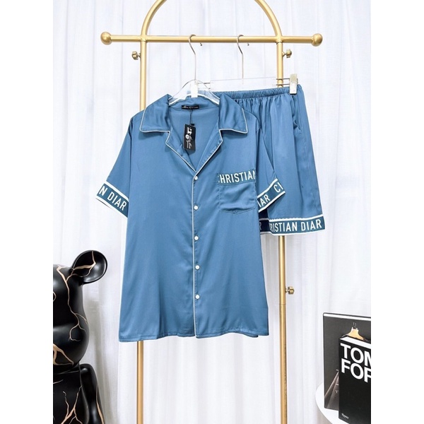 Đồ Bộ Pyjama Đùi Lụa Latin Trơn Cao Cấp Bigsize 65-80kg