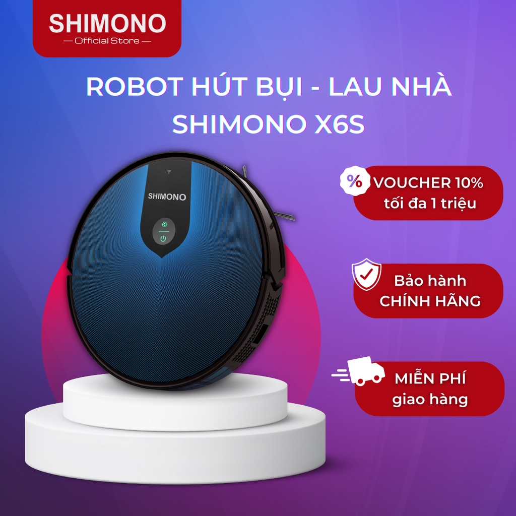 Robot hút bụi - lau nhà SHIMONO X6S - Hàng chính hãng