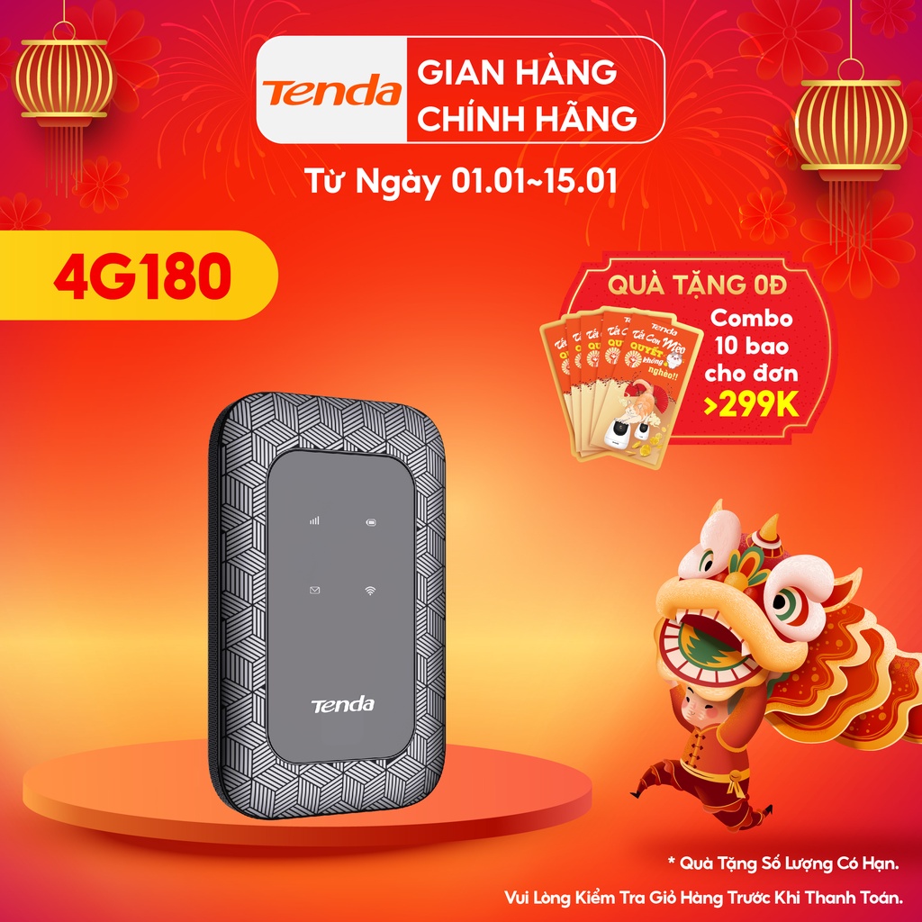 Tenda Bộ phát Wifi di động 4G LTE 4G180 - Hãng phân phối chính thức