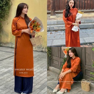 SET ÁO DÀI LỤA TRƠN KÈM QUẦN ỐNG RỘNG (KÈM VIDEO HÌNH THẬT)