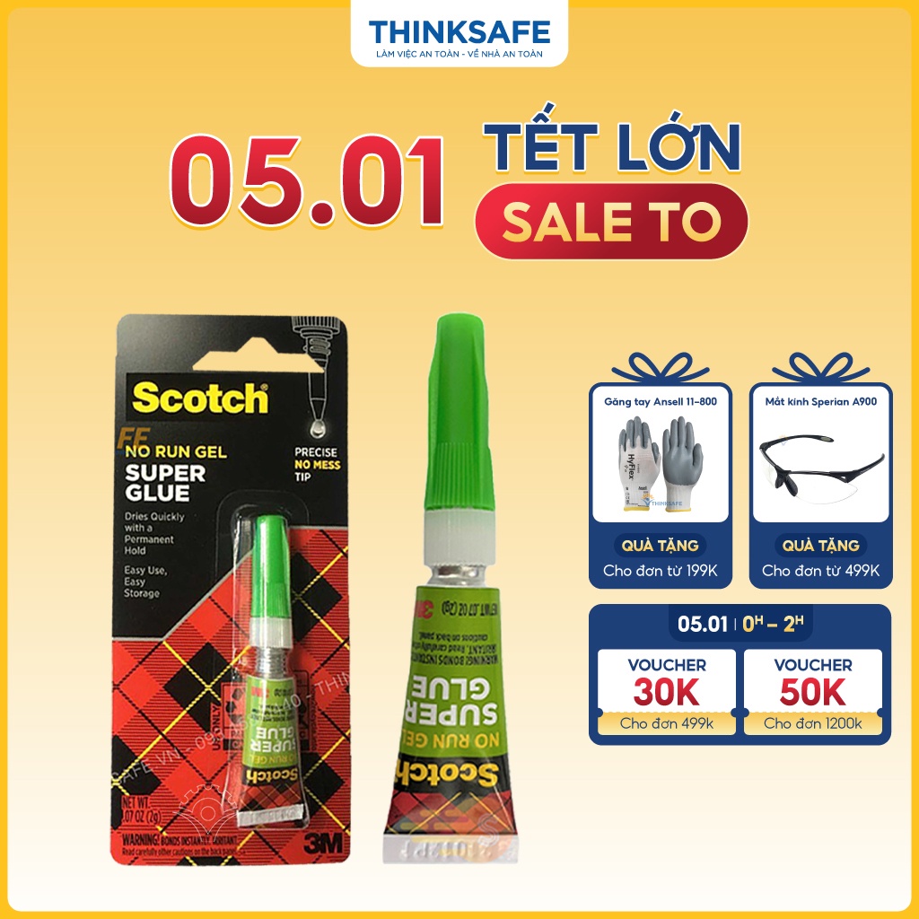 Keo dán đa năng siêu dính 3M Thinksafe, lâu khô, dùng cho dán mica gỗ, nhựa, cao su, nỉ, giày dép, keo dạng dẻo - AD113