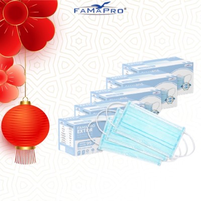 [ COMBO 5 HỘP] Khẩu trang y tế  4 lớp Famapro Extra (50 cái/ hộp)