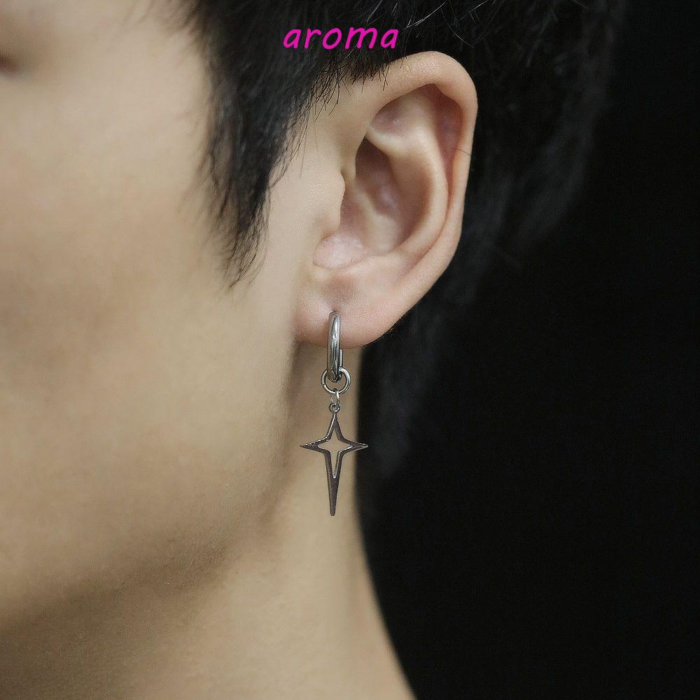 Khuyên Tai Dạng Vòng Lủng Lẳng Mặt Thánh Giá Ngôi Sao Thời Trang Hip Hop Cá Tính Cho Nam Và Nữ