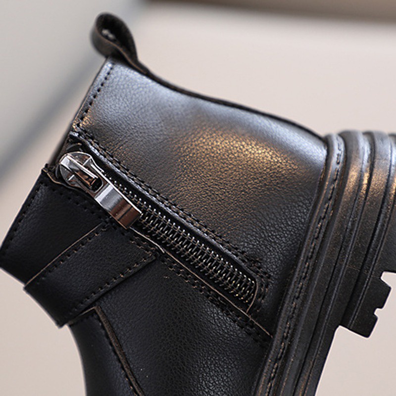 Giày Bốt Martin Phối Khóa Kéo Chống Trượt Thoải Mái Thời Trang Thu Đông Cho Bé