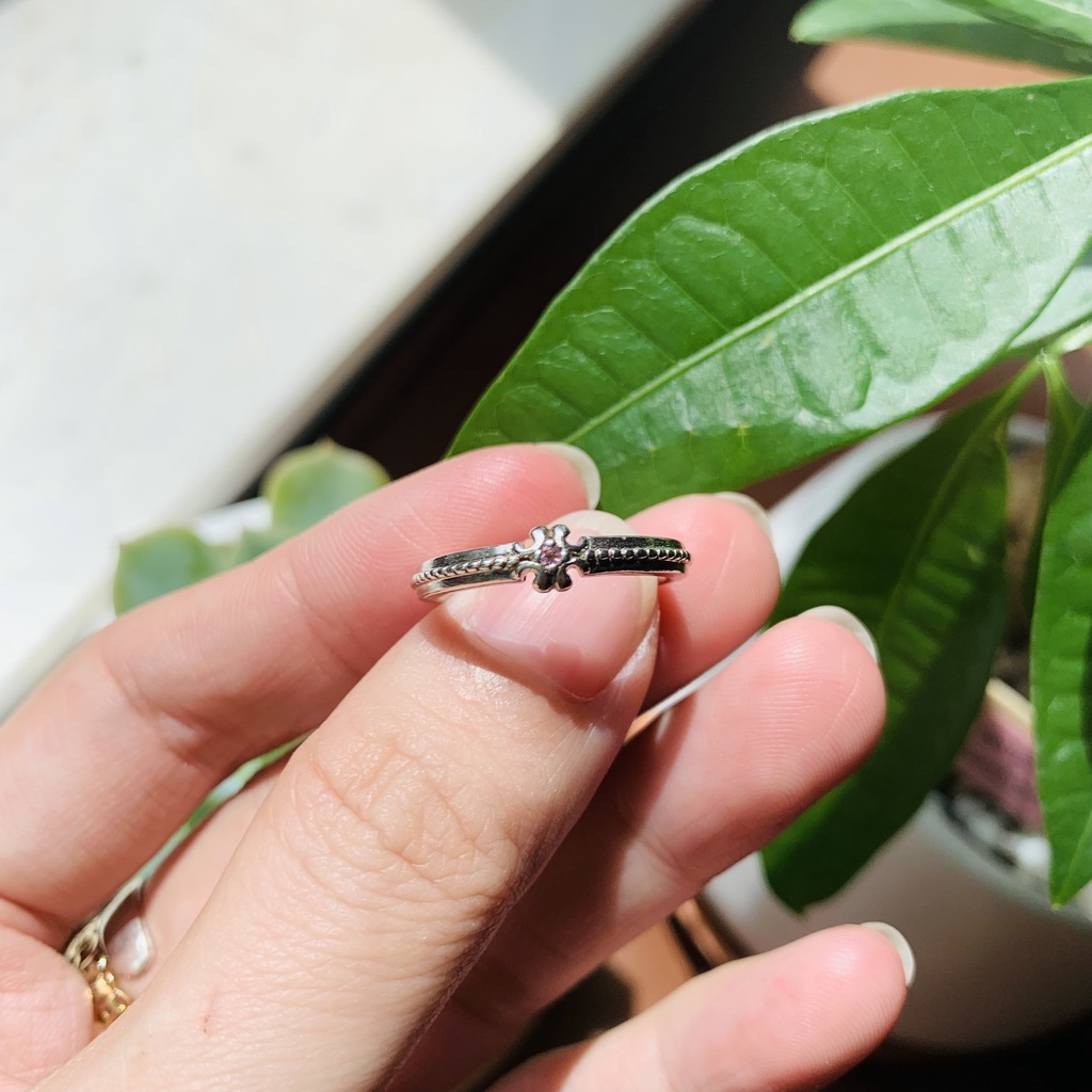 N14H.179 Nhẫn bạc S.aphire Hồng siêu vintage