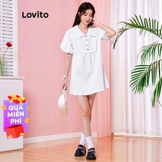 Váy dopamine girls diềm cổ áo peter pan kẻ sọc preppy l28ae020