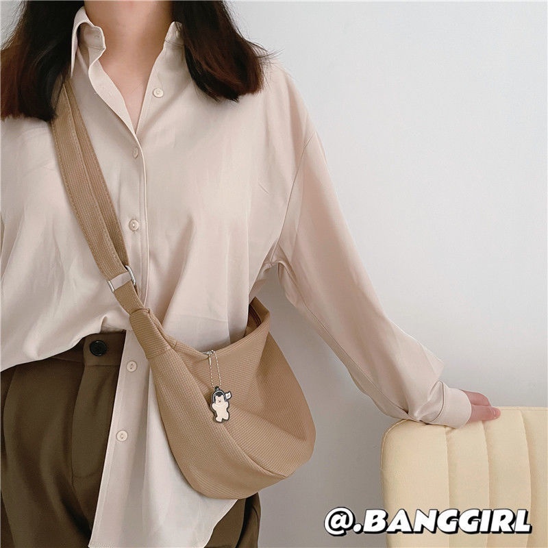 Túi Đeo Chéo Màu Sắc Retro Nhật Bản Cho Nữ