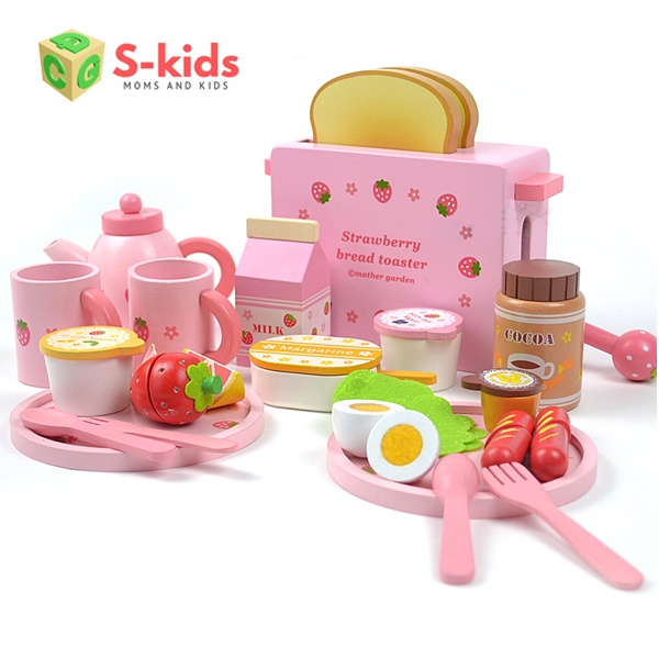 Đồ chơi nấu ăn S-kids, bộ tiệc trà, nhà bếp, cắt rau củ cho bé gái.