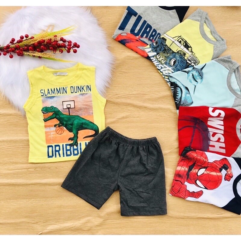 💥 Bộ Gap cotton hàng xuất bé trai từ 8-22kg