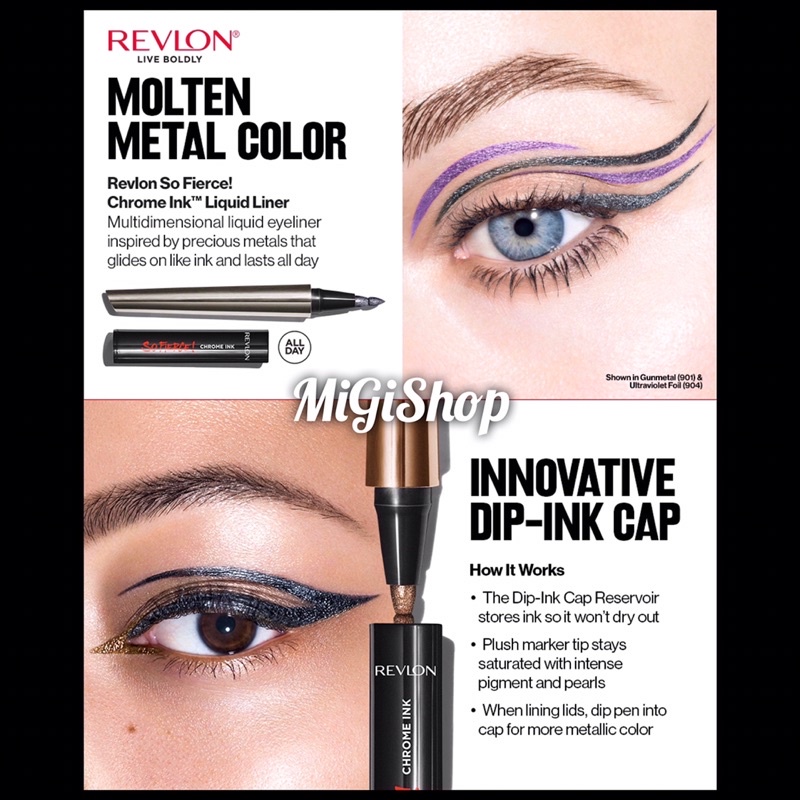 Bút Kẻ Mắt Nước Revlon So Fierce Chrome Ink Liquid Liner 0,9g