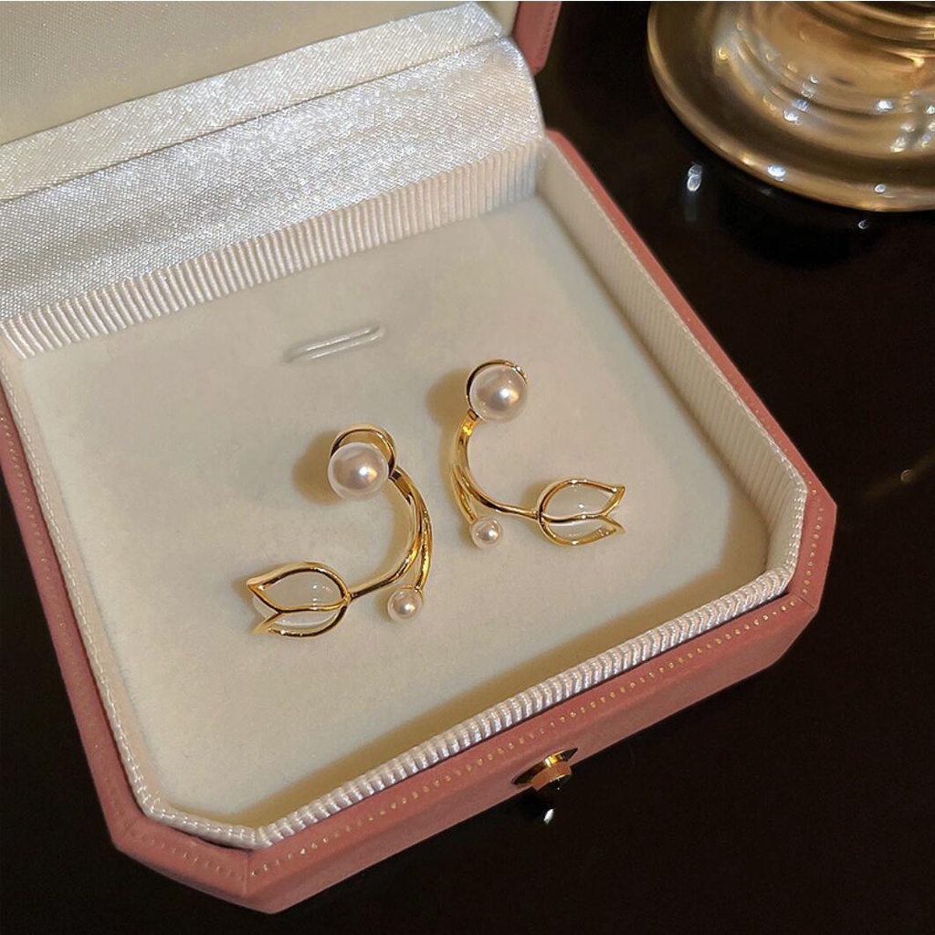 Bông Tai Mạ Bạc 925 Hình Hoa Tulip Thời Trang Dành Cho Nữ