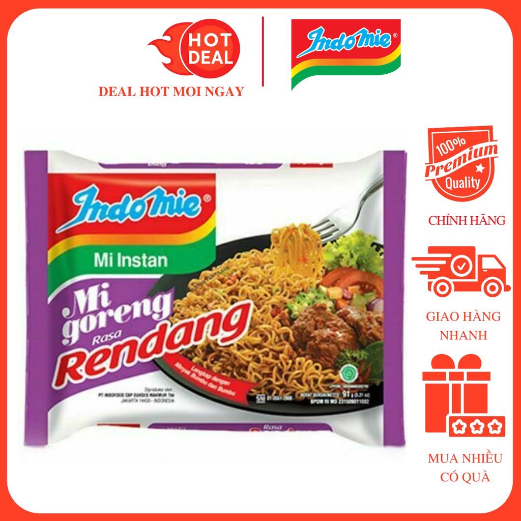 Mì Xào Khô Indomie Goreng Vị Sốt Bò 91G - Mì ăn liền Indonesia