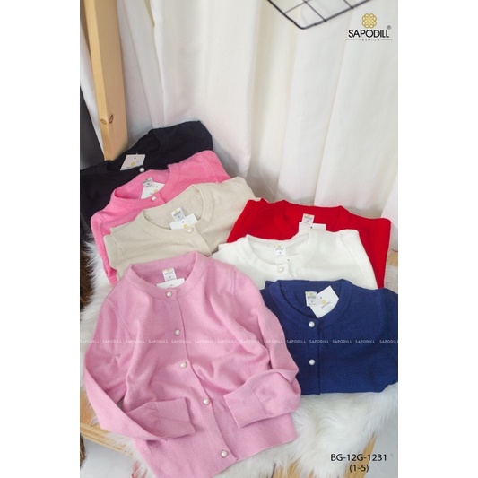 Áo len Cardigan (mỏng) cho bé từ 1-5 y Sapodill