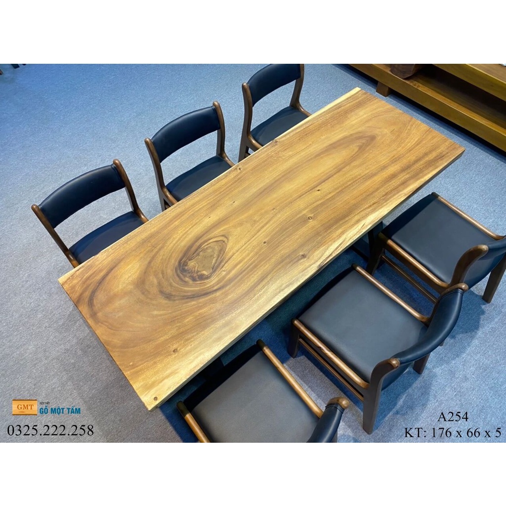 Bàn Cafe Gỗ Me Tây, Bàn Sân Vườn Gỗ Me Tây Dài 1,76m Rộng 66cm Dày 5cm