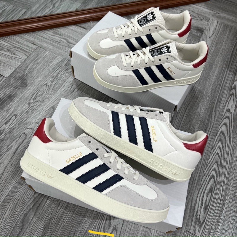 GIÀY THỂ THAO SNEAKER DAS & GUCCI.I ACE DAS GUCCI.I TRẮNG XÁM VỆT ĐEN GÓT ĐỎ CAO CẤP ẢNH THẬT SHOP TỰ CHỤP