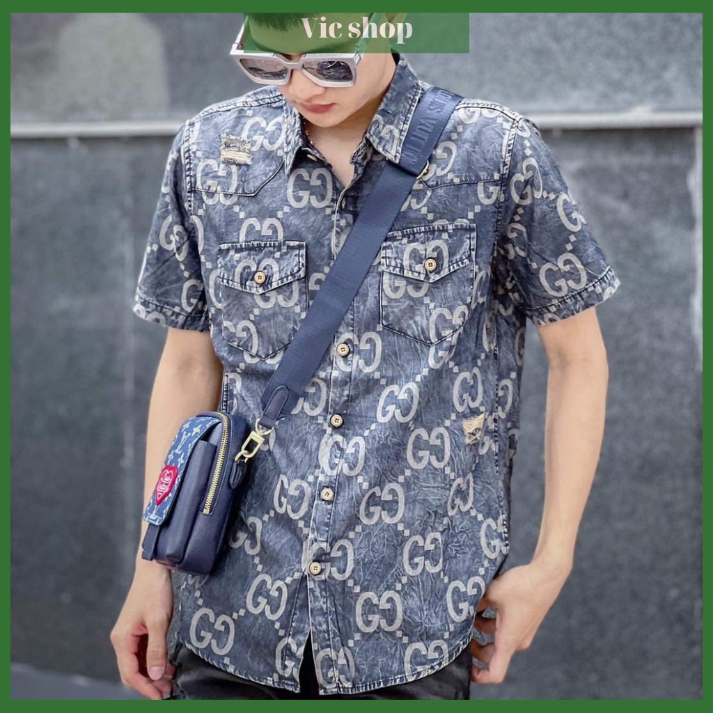 Aó sơ mi nam tay cọc 22SMC-005 quảng châu, thấm hút mồ hôi tốt, họa tiết kẻ, dáng body, không xù