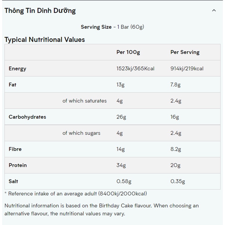 PROTEIN BAR - MYPROTEIN - LAYERED PROTEIN BAR - 12 BARS - Hộp 12 thanh bánh protein cao cấp 6 lớp cực ngon