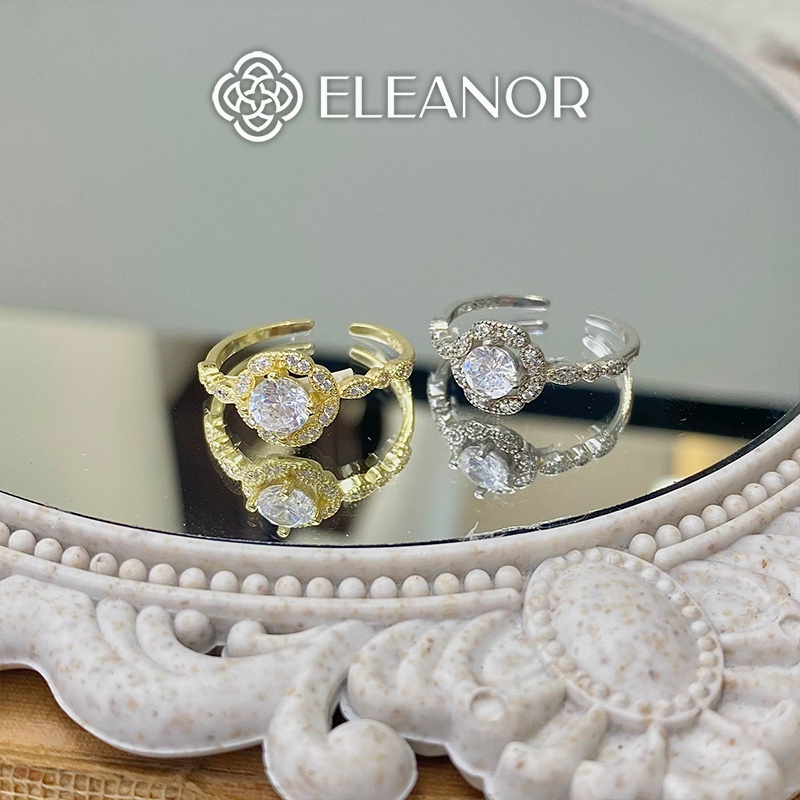 Nhẫn nữ hở bạc 925 Eleanor Accessories phụ kiện trang sức đính đá phong cách basic