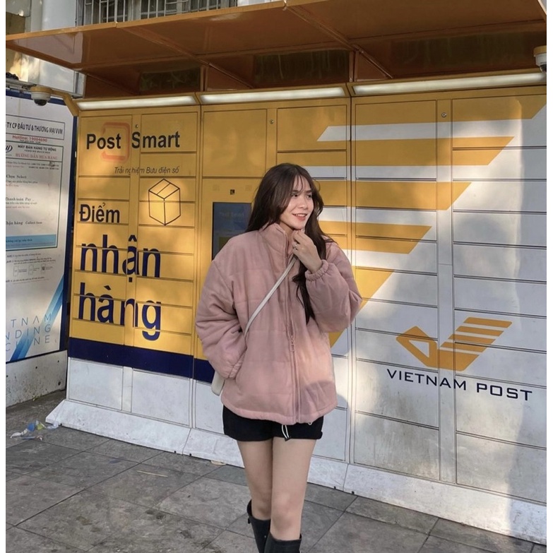 ÁO PHAO HỒNG ULZZANG MÙA ĐÔNG