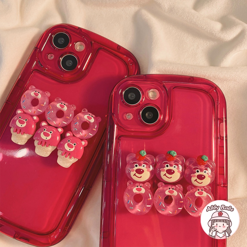 Ốp Điện Thoại TPU Mềm Trong Suốt Chống Mồ Hôi Hình Gấu / Bánh Donut / Dâu Tây 3D Cho IPhone 14 Pro Max 11 7Plus 13 12 11 Pro Max X XS