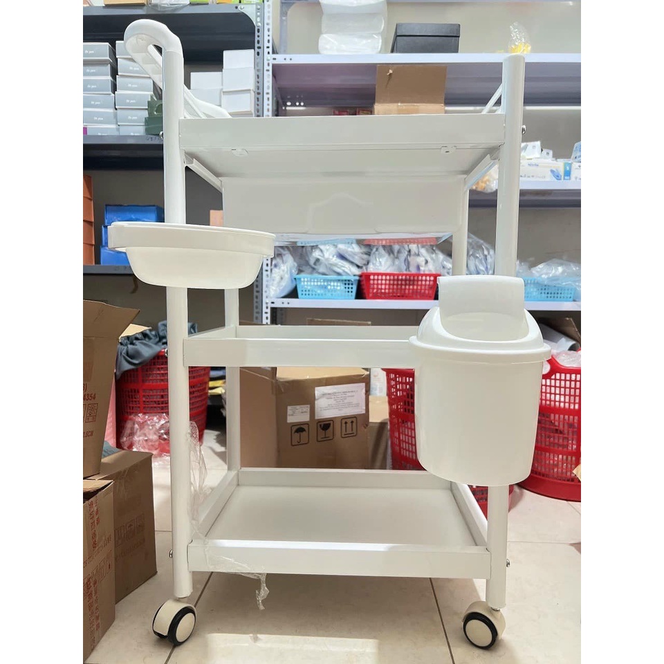 Xe đẩy 3 tầng nhựa ABS cao cấp siêu bền đẹp mẫu mới