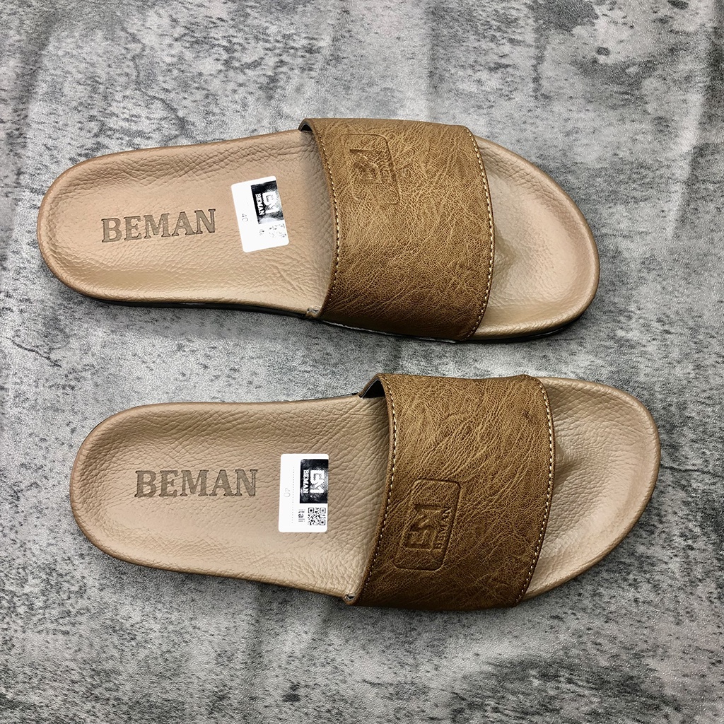Dép nam quai ngang Beman DBM7,da mềm,đế êm,chống trơn trượt tốt,form dáng đẹp,dễ phối đồ,phù hợp mang hằng ngày