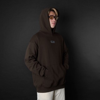 Grimm DC Vietmade box logo Hoodie (nỉ chân cua) // Dark Brown