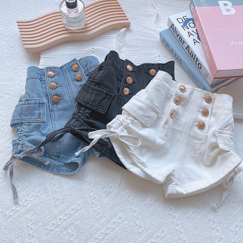 Quần Short Jean Mỏng Thời Trang Mùa Hè Mới 2022 Cho Bé Gái