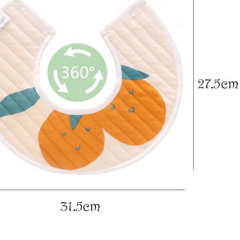 Set 3 Khăn yếm tròn xoay, Khăn yếm hoa xoay 360 độ cho bé sơ sinh chống thấm, giữ ấm Heerte cao cấp