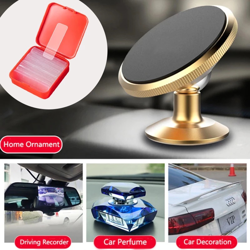 Hộp 60 Miếng Dán Tường Hai Mặt Trong Suốt Chống Nước Có Thể Giặt Rửa Và Tái Sử Dụng Cho Bong Bóng