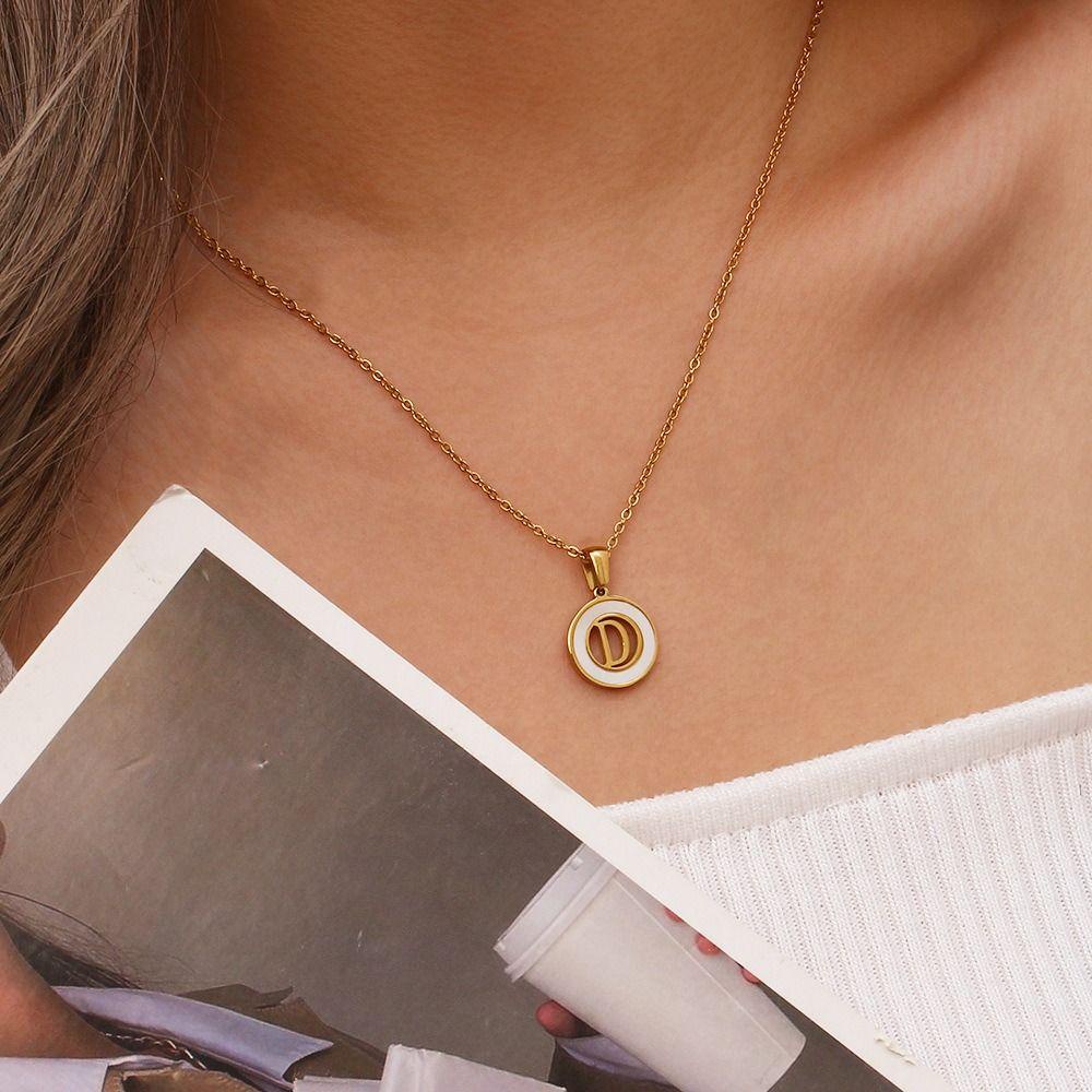 Vòng cổ Mặt 26 Chữ Cái Bằng Thép Không Gỉ Thời Trang Dành Cho Nữ
