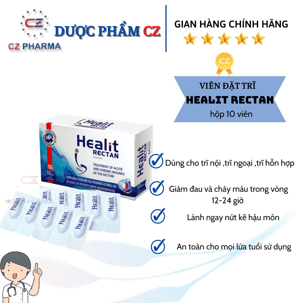 vHealit Rectan (hỗ trợ điều trị trĩ cấp tính và mạn tính,các tổn thương da và niêm mạc...