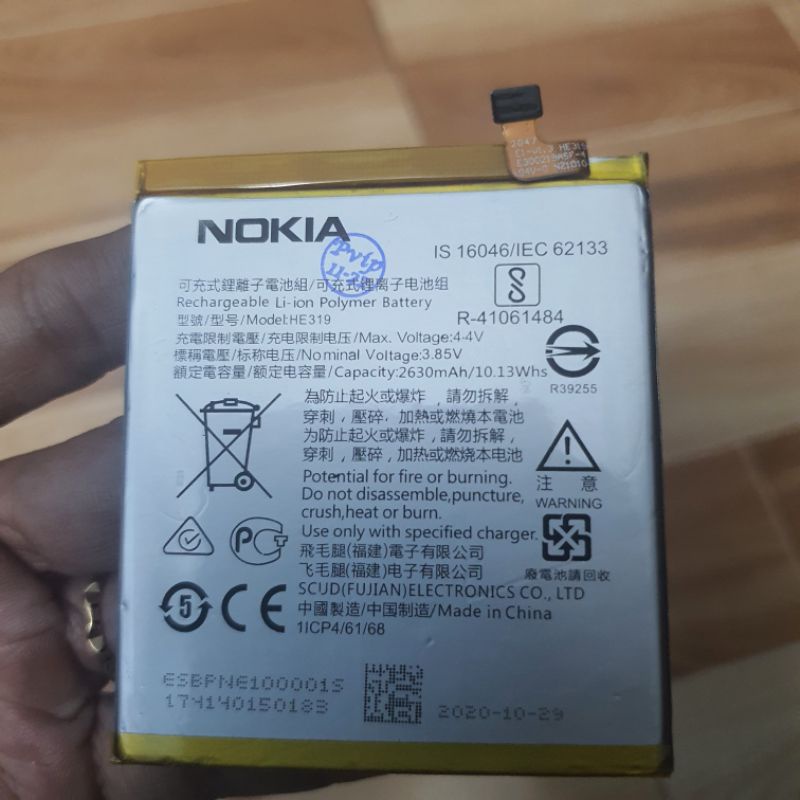 Pin nokia 3 he319 he330 ta1032 2630mAh bao test hoàn trả